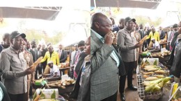 President William Ruto and deputy president Rigathi Gachagua during the launch of Hustler Fund