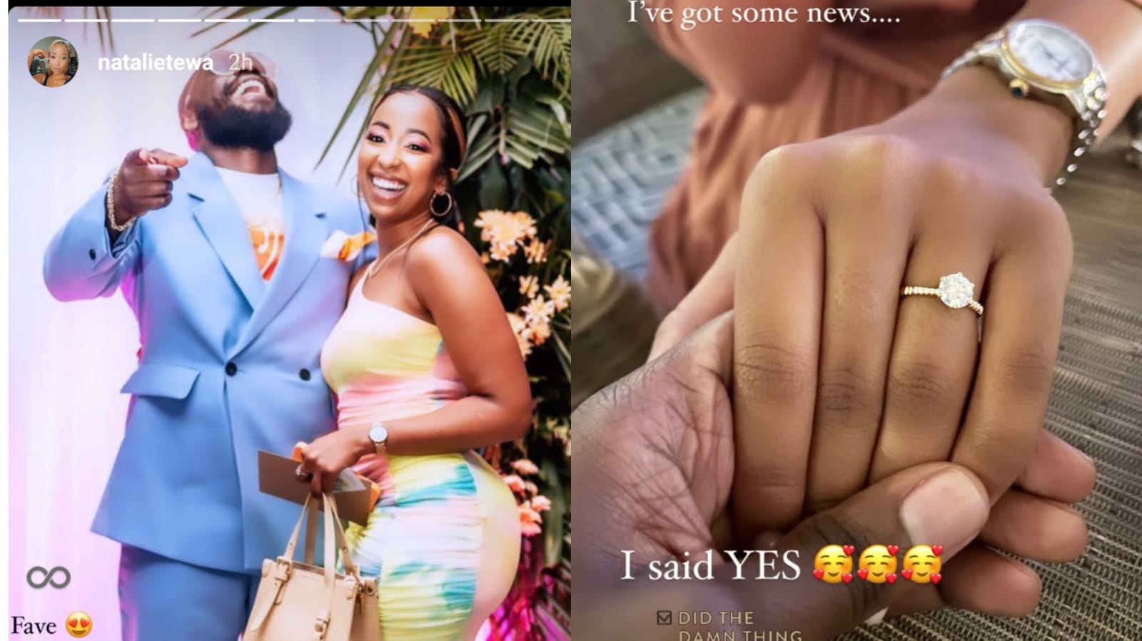 Natalie Tewa Engaged to Her Boyfriend Mbugua