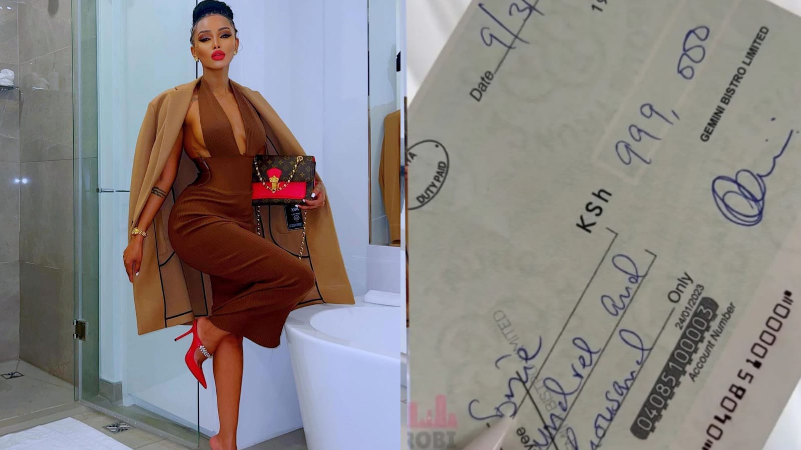 Huddah Monroe Shares proof that she charges Ksh 1 Million For Club Appearance