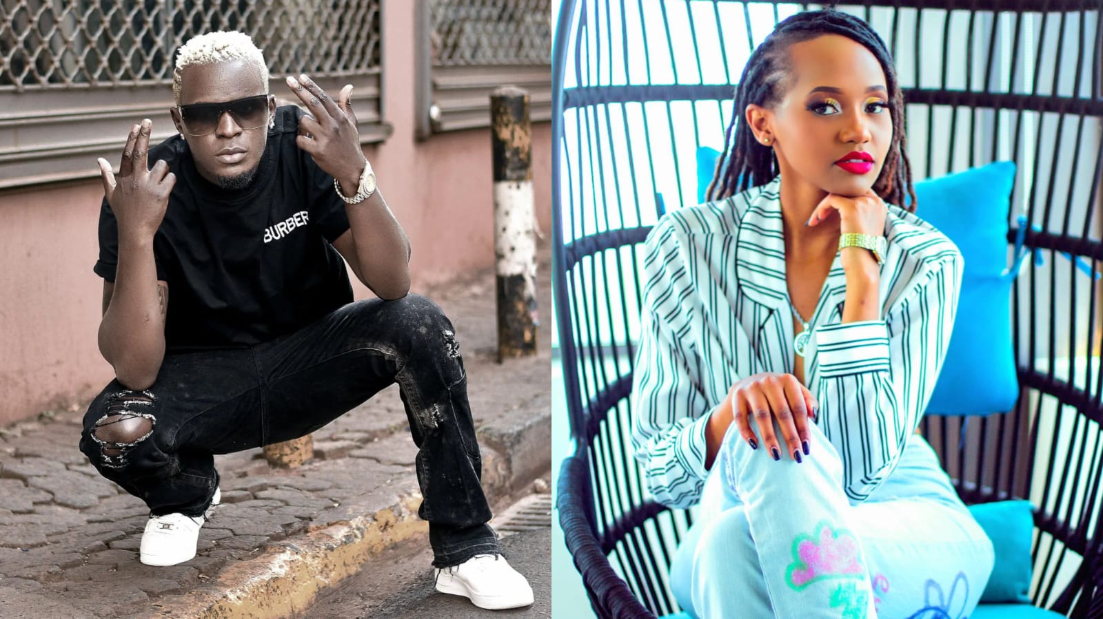 A collage of Willy Paul and Miss P