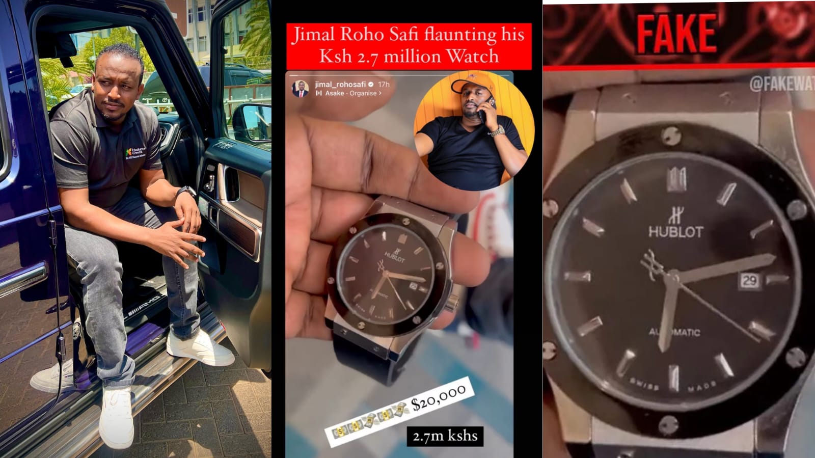 Jimal Roho Safi called out for wearing a fake Hublot Watch