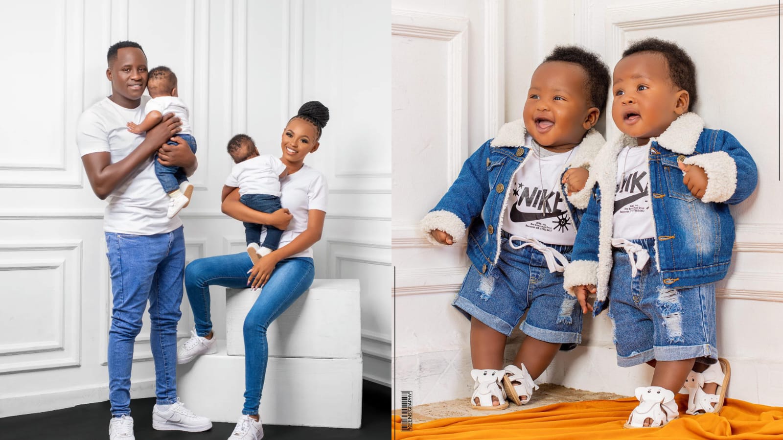 Nicholas Kioko and Wambo Ashley Reveal Their Twins Faces