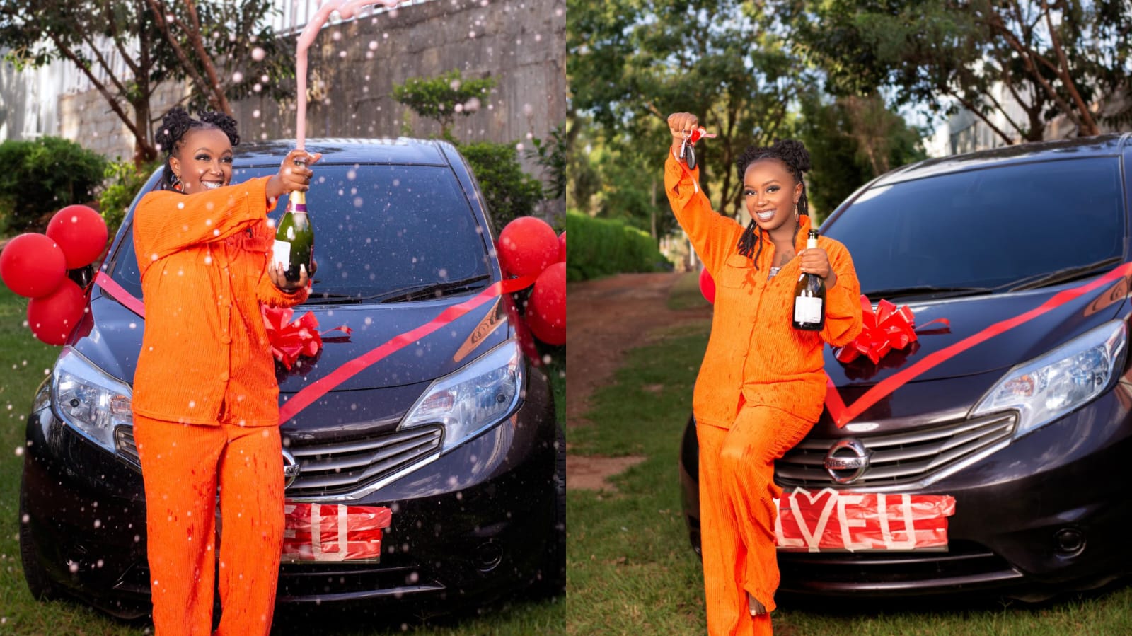 Flaqo Gifts Keranta a new Nissan Note on Her birthday