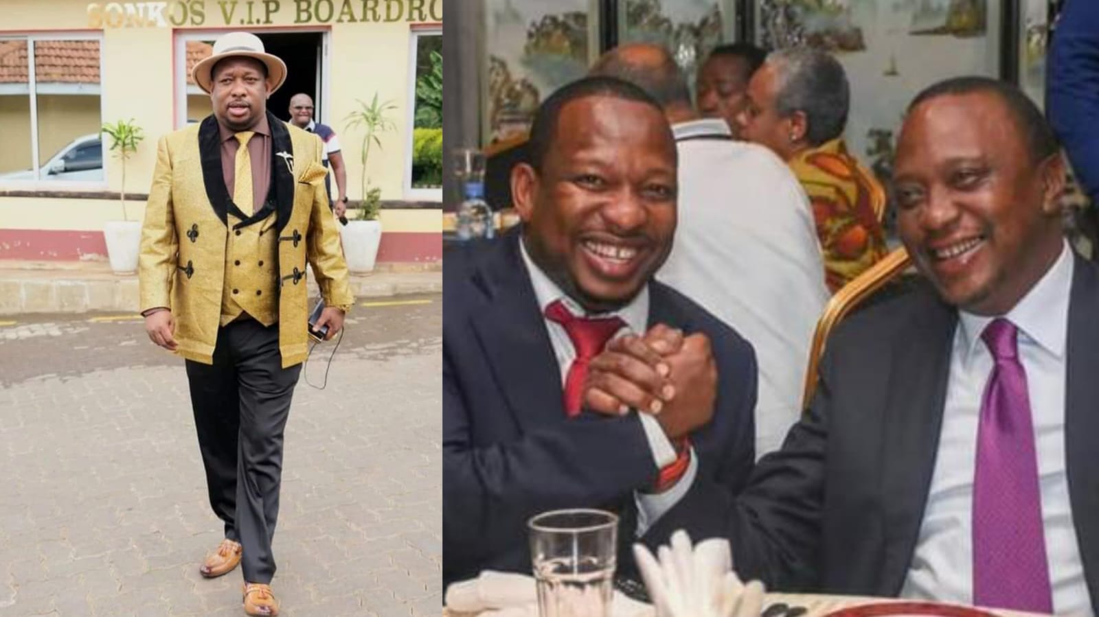 Mike Sonko and the former president Uhuru Kenyatta