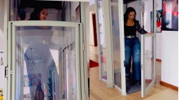 Amber Ray shows off house fitted with an elevator
