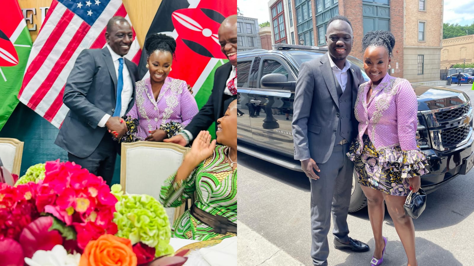 Kate Actress with President William Ruto and Eddie Butita in the US