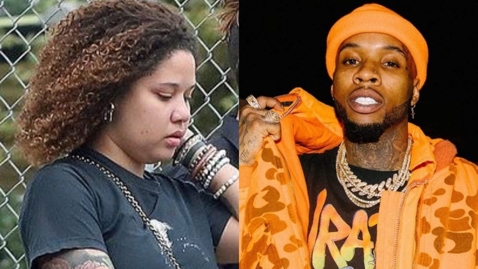 A collage of Tory Lanez and his wife Raina