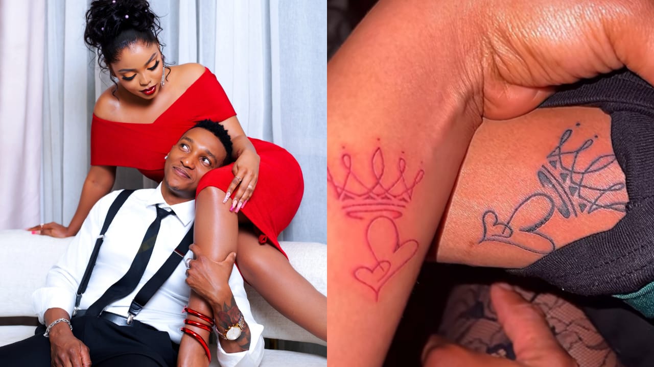 Brown Mauzo and his girlfriend kabinga get Matching Tattoos