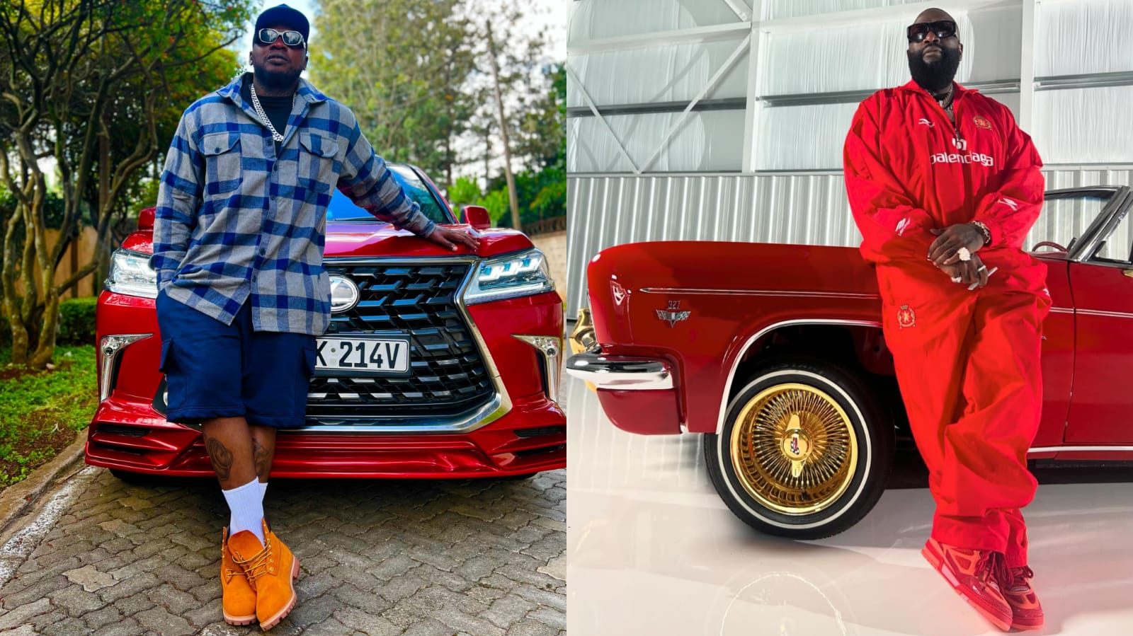 A collage of Khaligraph Jones and Rick Ross