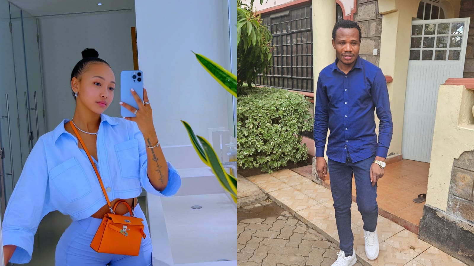 A collage of Huddah Monroe and Mp Peter Salasya